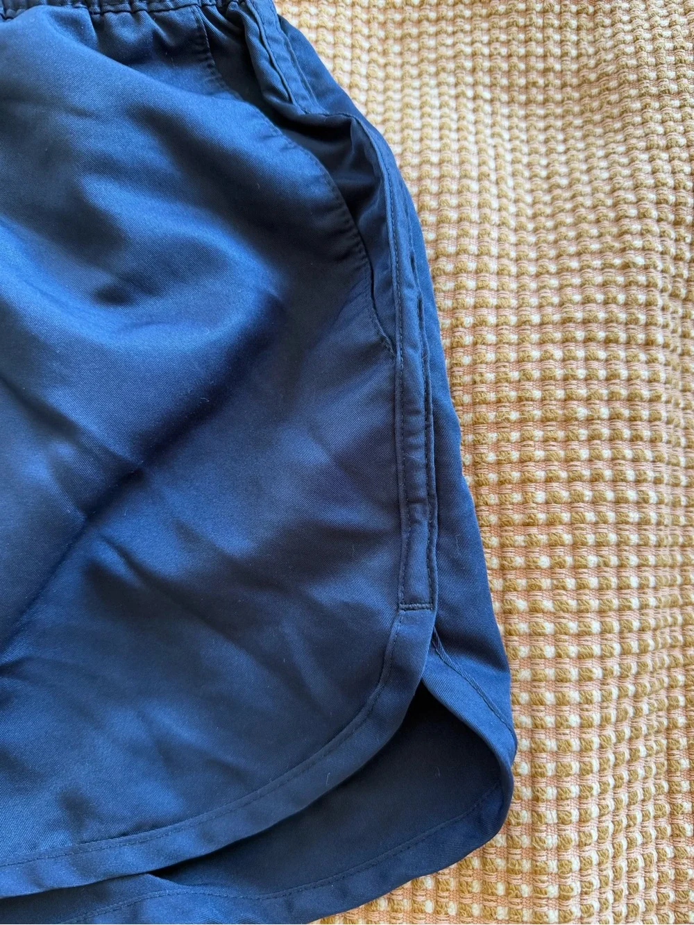 Topman Navy Swim Trunks with White Drawstring